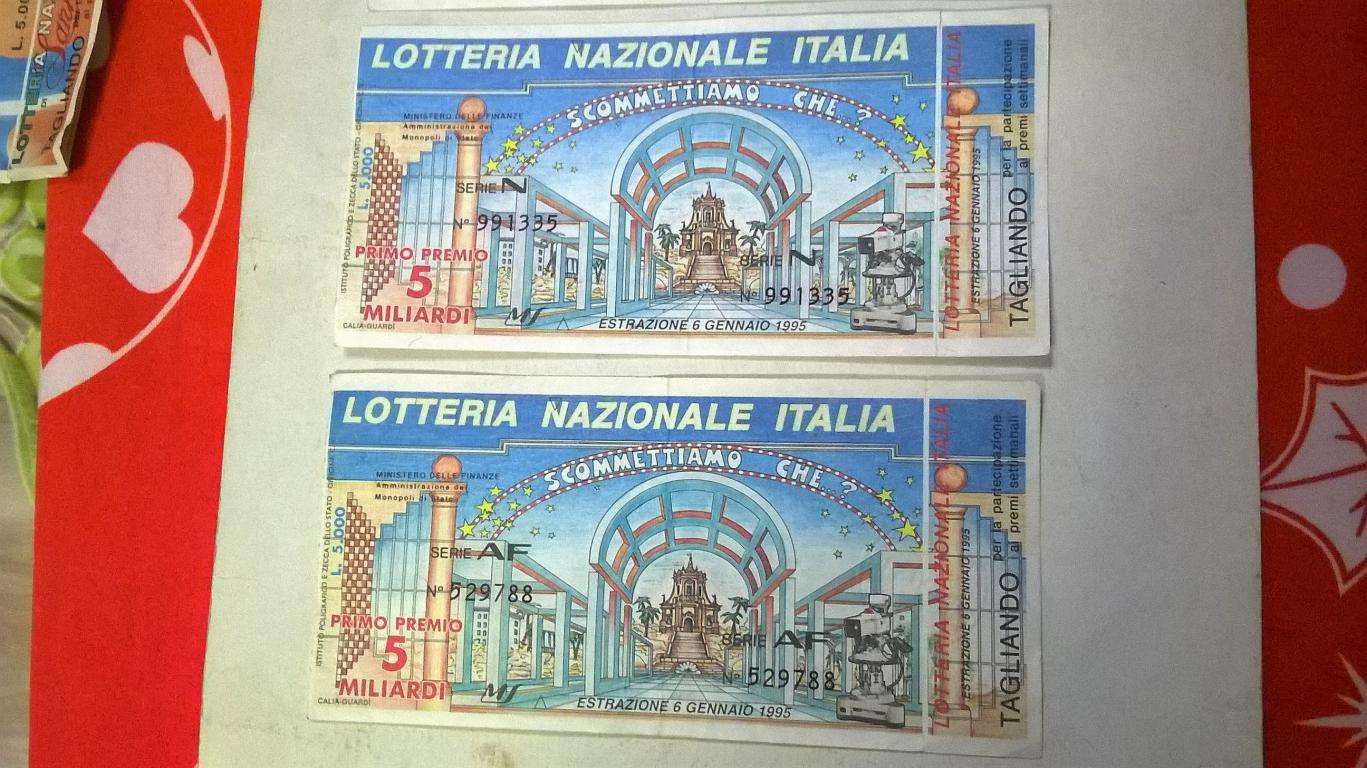 Giochi Lotteria 1995 gennaio Nazionale Italia 
